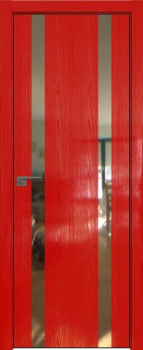 Interiérové dveře bezfalcové - 9STK - Barva: Pine Red Glossy, Sklo: Zrcadlo, Hrana Dveří: Black Edition ze čtyř stran