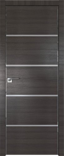 Interiérové dveře bezfalcové - 20Z - Barva: Gray Crosscut, Sklo: Lacobel Black Lacquer, Hrana Dveří: Matný Hliník