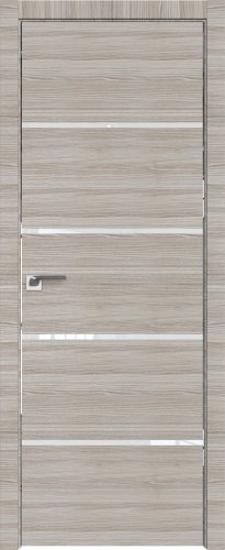 Interiérové dveře bezfalcové - 20Z - Barva: Gray Crosscut, Sklo: Lacobel Black Lacquer, Hrana Dveří: Matný Hliník