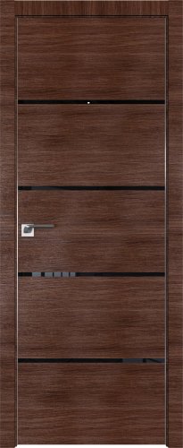 Interiérové dveře bezfalcové - 20Z - Barva: Malaga Cherry Crosscut, Sklo: Lacobel Black Lacquer, Hrana Dveří: Matný Hliník