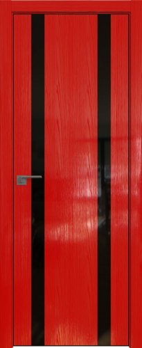 Interiérové dveře bezfalcové - 9STK - Barva: Pine Red Glossy, Sklo: Lacobel Black Lacquer, Hrana Dveří: Black Edition ze čtyř stran