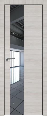 Interiérové dveře bezfalcové - 5Z - Barva: White Ash Crosscut, Sklo: Zrcadlo, Hrana Dveří: BLACK EDITION