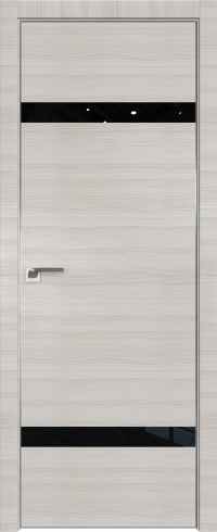 Interiérové dveře bezfalcové - 3Z - Barva: White Ash Crosscut, Sklo: Lacobel Black Lacquer, Hrana Dveří: Matný Hliník